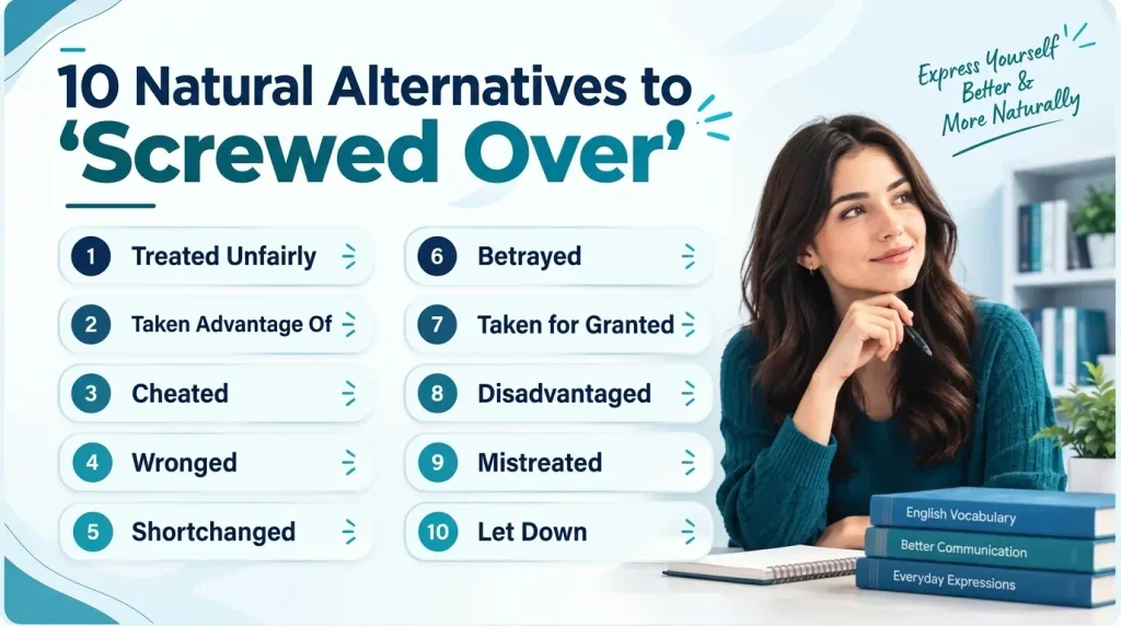 Quick-reference infographic showing natural alternatives to screwed over
