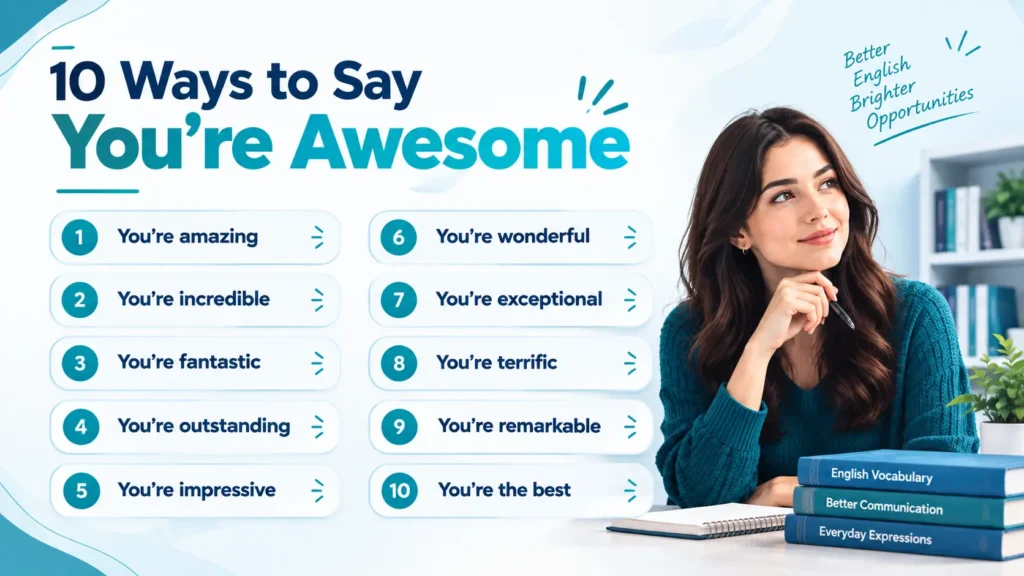 Quick reference infographic showing natural alternatives to say you are awesome