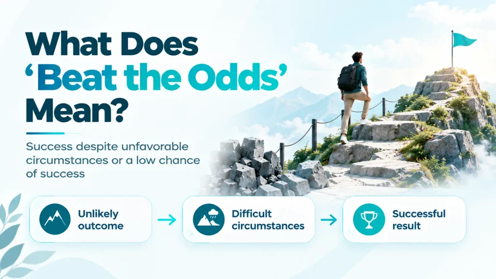 Visual explanation of beat the odds showing success despite difficult circumstances