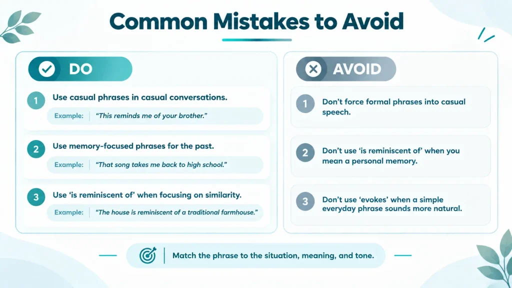Do and avoid guide for choosing natural alternatives to reminds me of in different situations