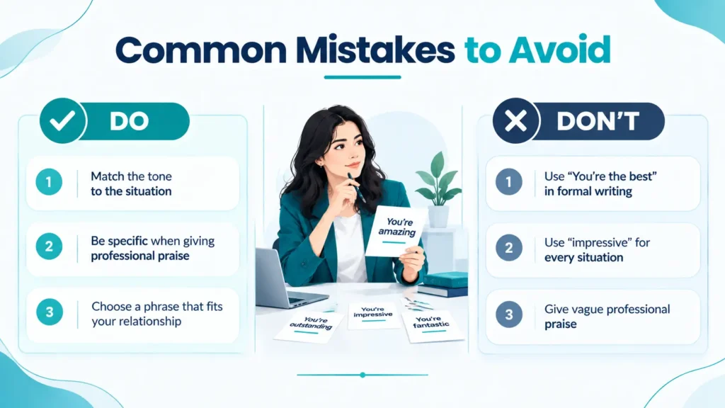 Do’s and don’ts for using alternatives to you are awesome in casual and professional situations