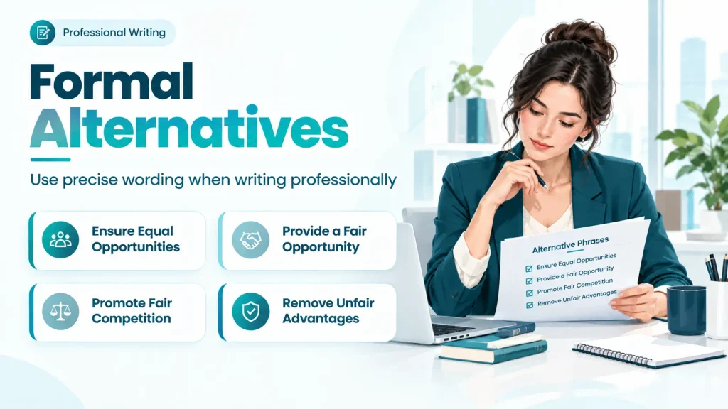Formal English alternatives to level the playing field for professional writing