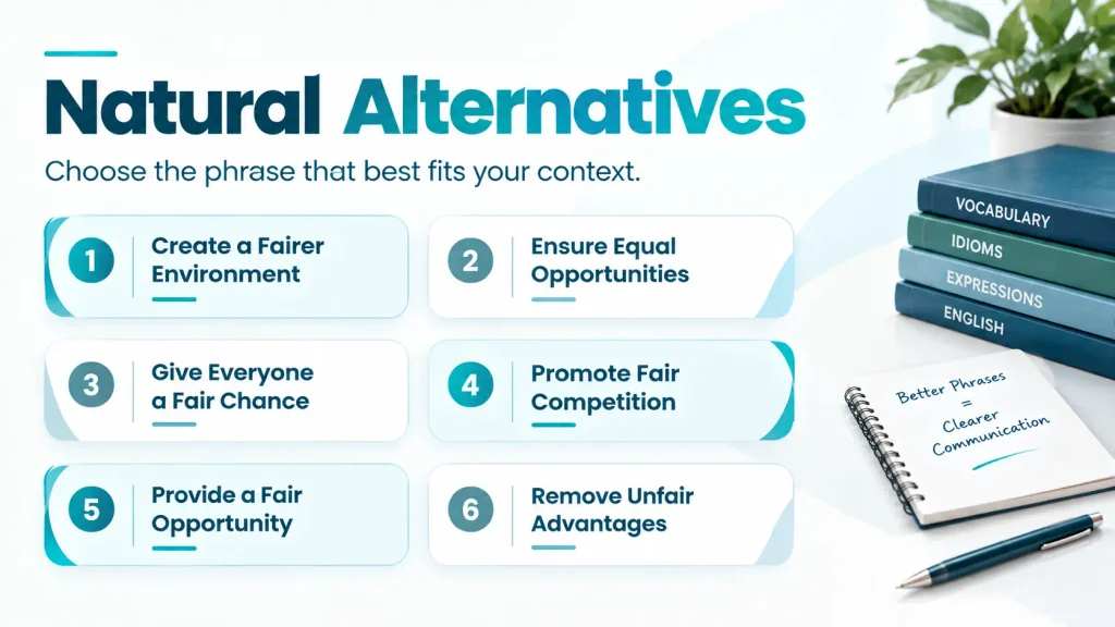 Quick reference guide showing natural alternatives to level the playing field