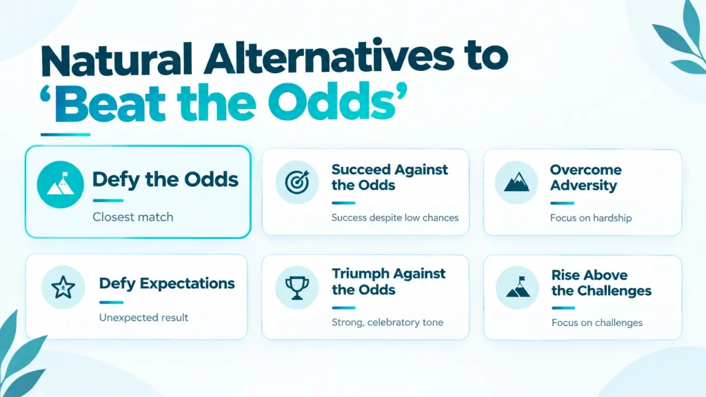 Quick reference guide showing natural alternatives to beat the odds