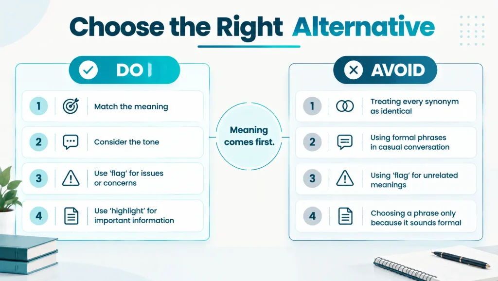 Common mistakes when using alternatives to point out in English