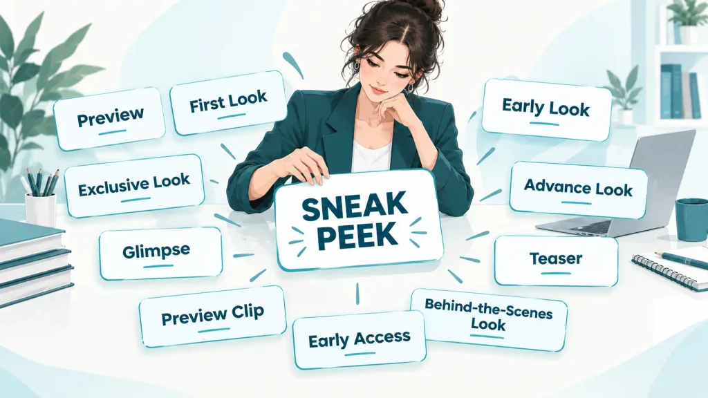 Quick-reference guide showing natural alternatives to sneak peek