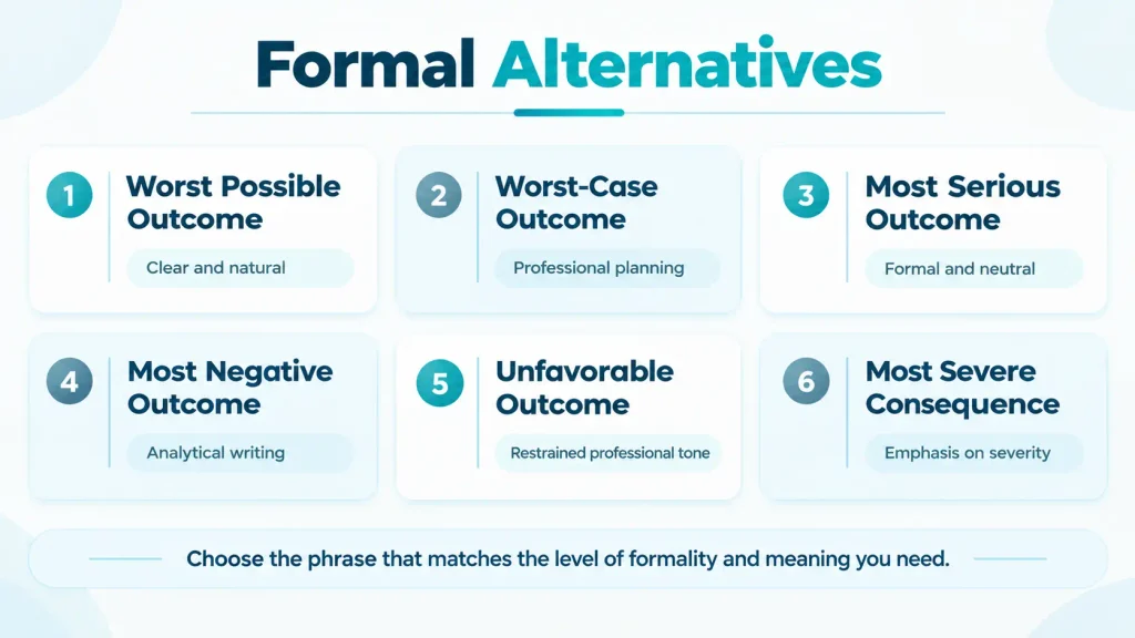 Formal alternatives to worst-case scenario for professional and analytical writing